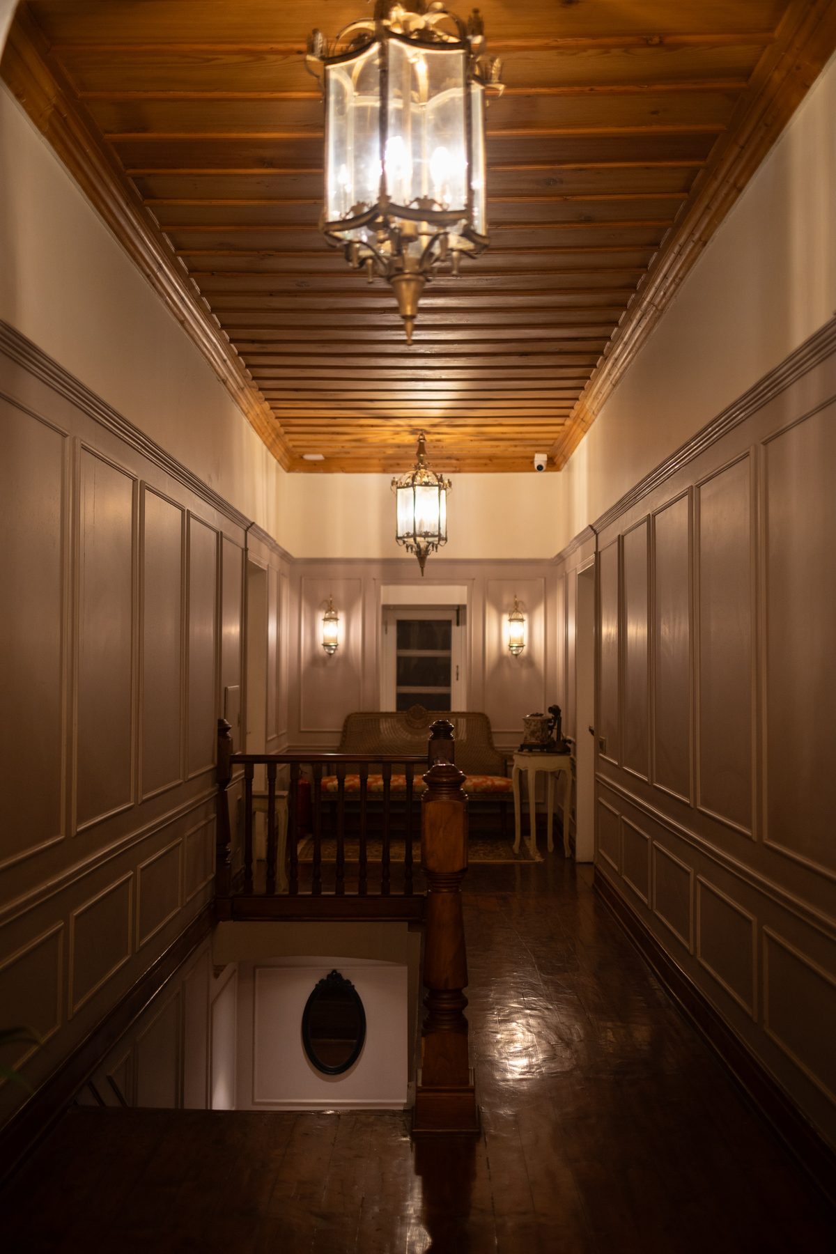 The upstairs landing
